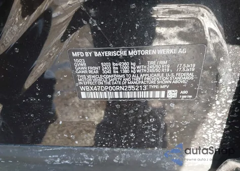 2024 BMW X3 Sdrive30I z USA, uszkodzony, nr VIN WBX47DP00RN255213